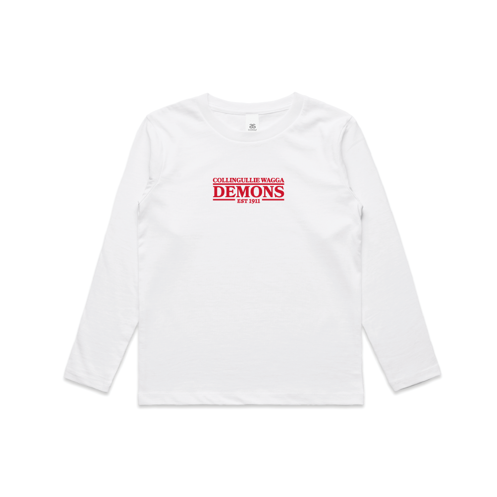 Collingullie AFNC JUNIORS -  Cotton Longsleeve Tee - White