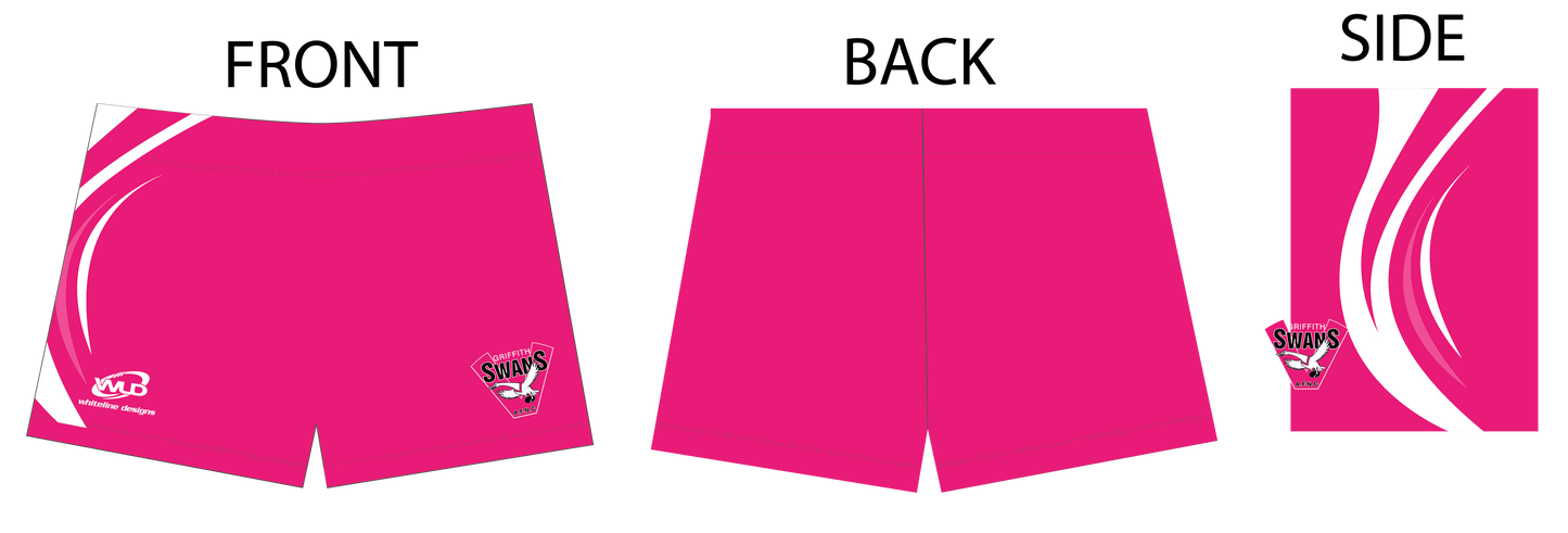 Griffith Swans Netball Pink Bike Shorts