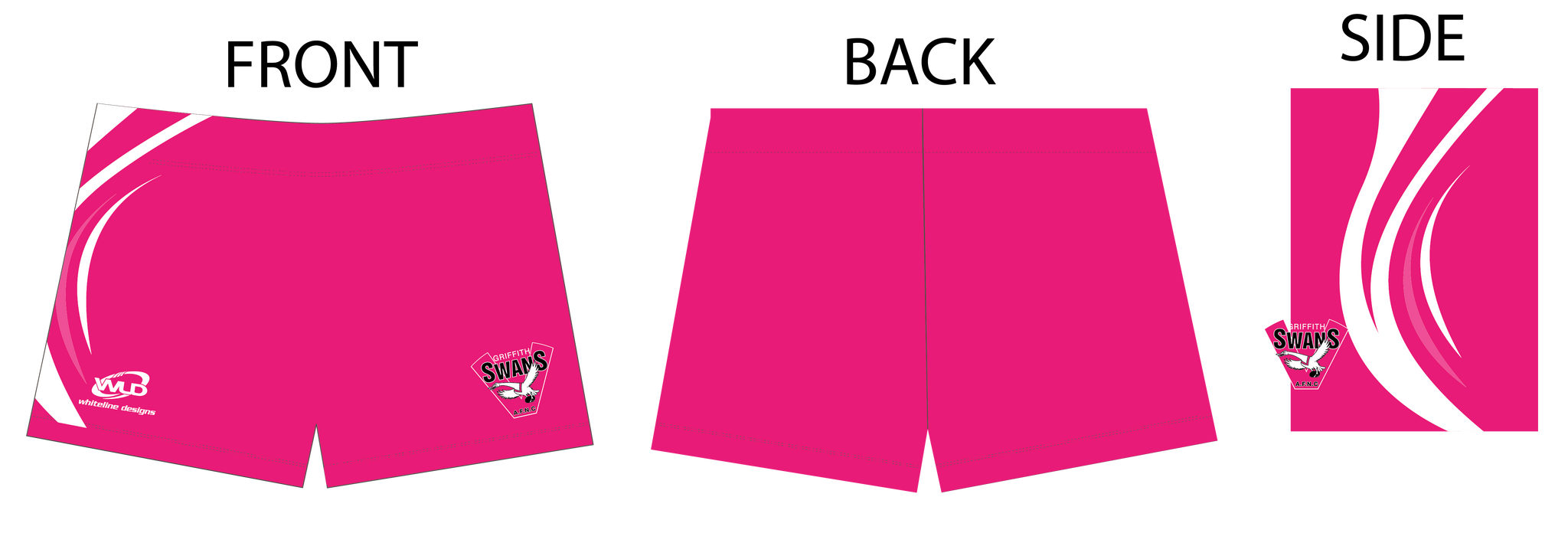 Griffith Swans Netball Pink Bike Shorts