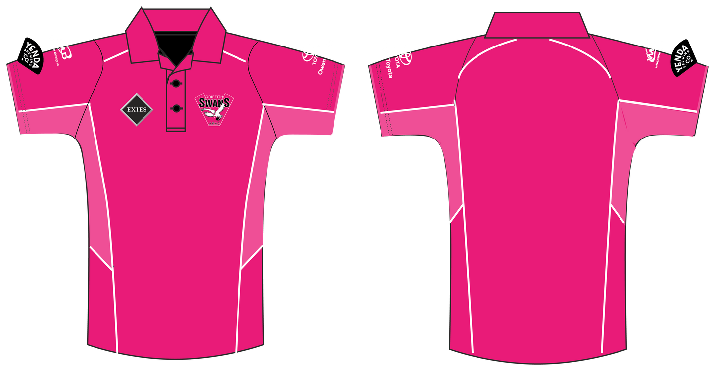 Griffith Swans Unisex PINK Polo