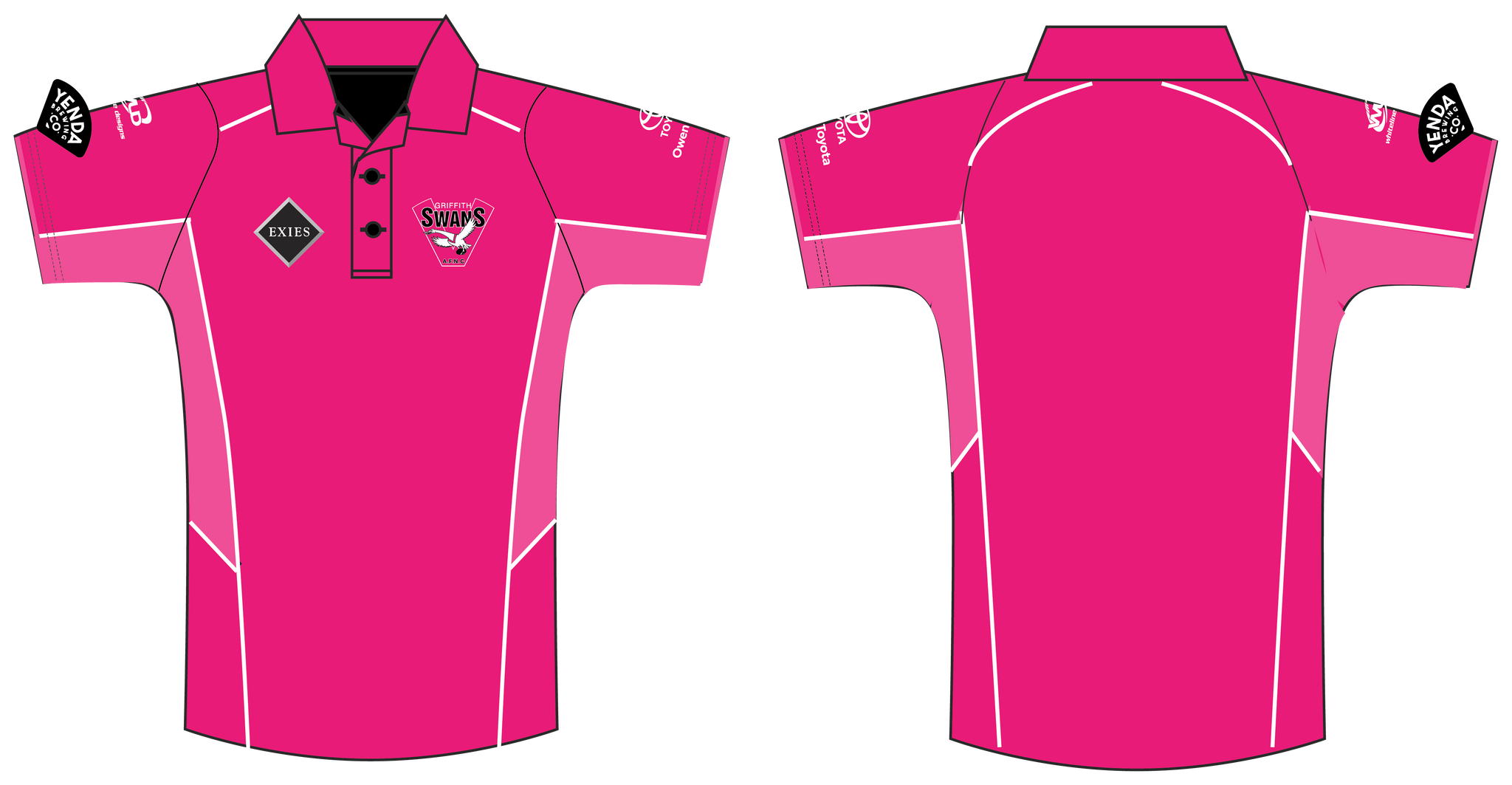 Griffith Swans Unisex PINK Polo