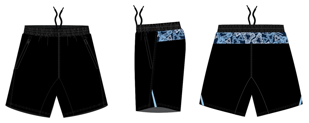 Lake Cargelligo Central School Indigenous Design Gym Shorts - Std Length