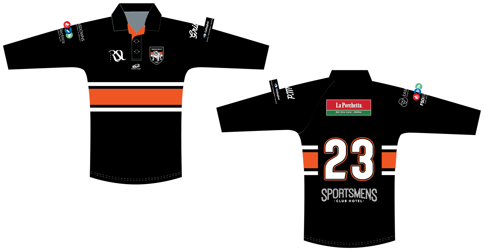 Wagga RSL Cricket Club Playing 3/4 Sleeve Polo