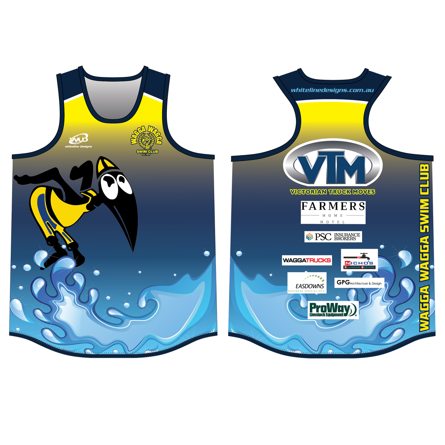Wagga Swim Club Training Singlets - Limited discontinued stock
