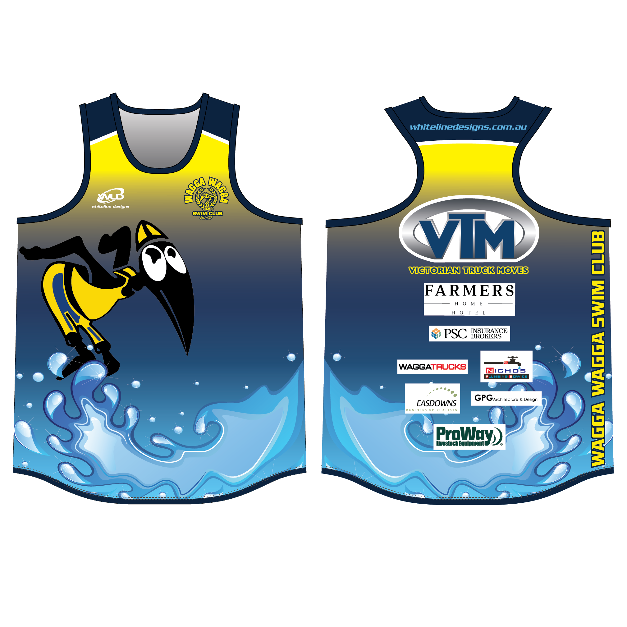 Wagga Swim Club Training Singlets - Limited discontinued stock