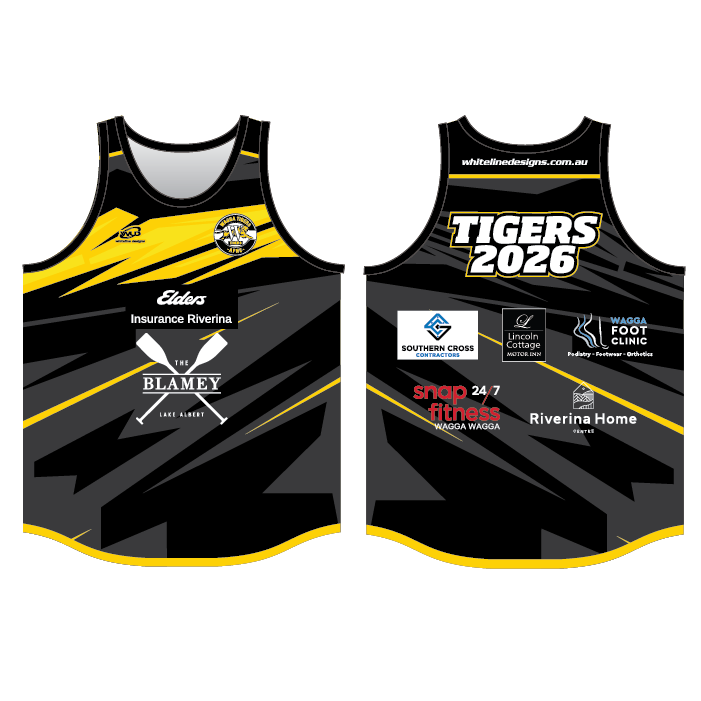Wagga Tigers AFNC Mens Singlets - Black