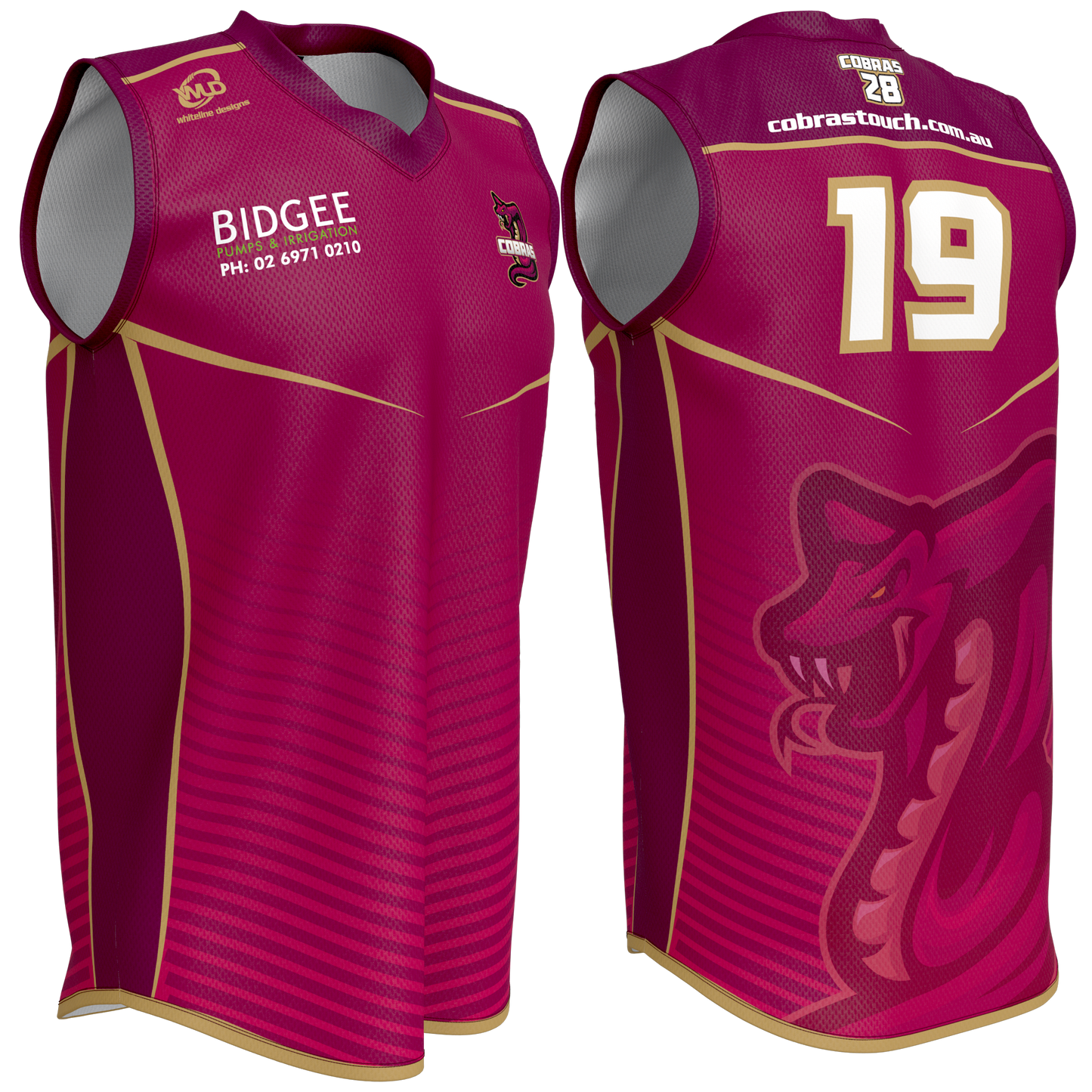 Cobras O/35's Playing Singlet - Adult