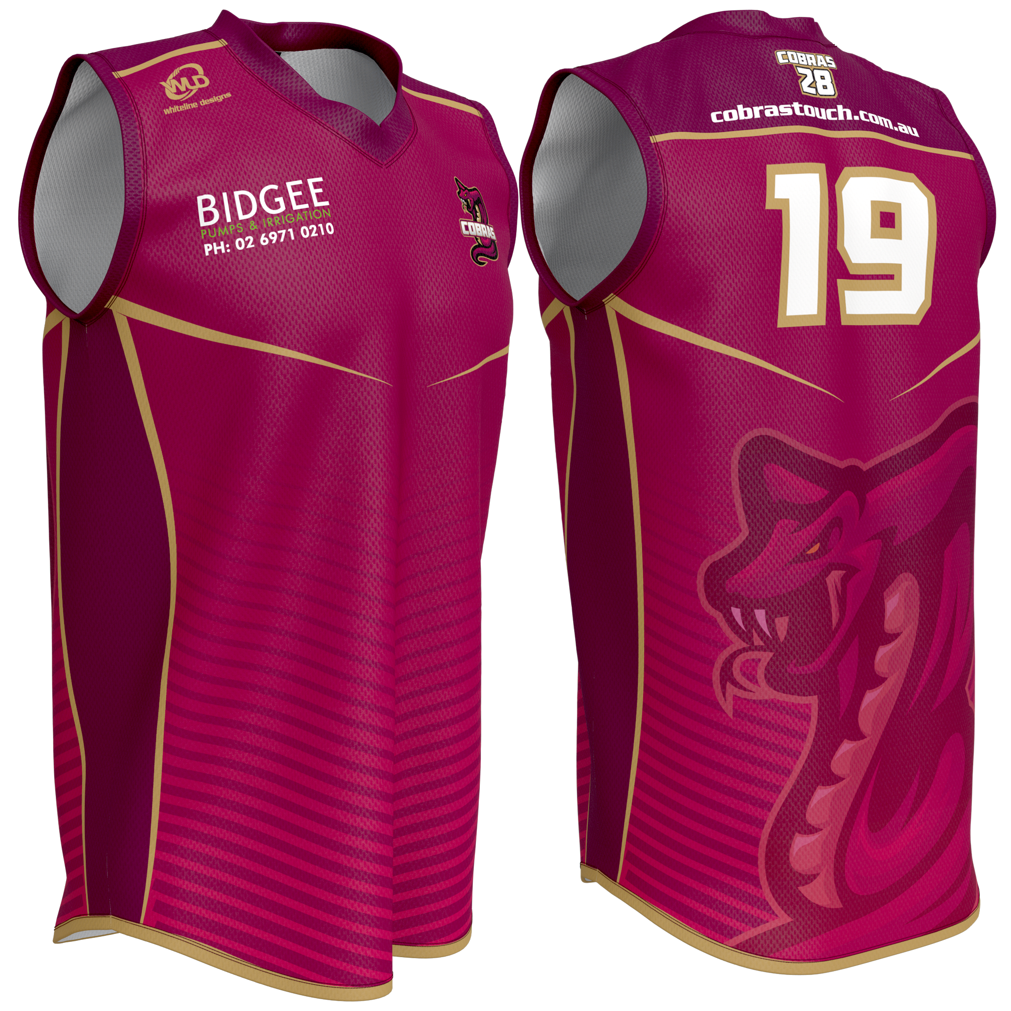Cobras O/35's Playing Singlet - Adult